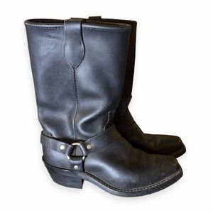 Thick Heavy Duty Black Leather Harness Motorcycle Boots Women's Size 6